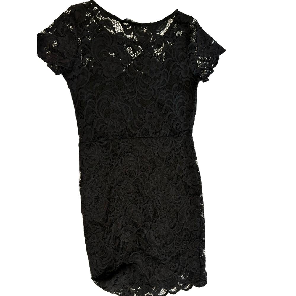 Black lace cocktail dress formal fairy Victorian Sz M‎ whimsigoth grunge witchy